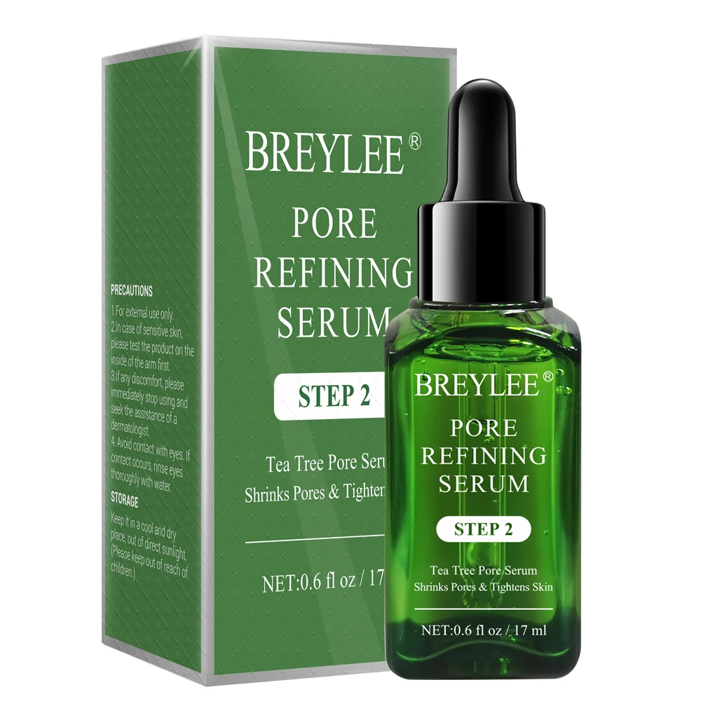 

Free shipping BREYLEE pore refining serum tea tree oil shrink pores minimizer serum, As photo