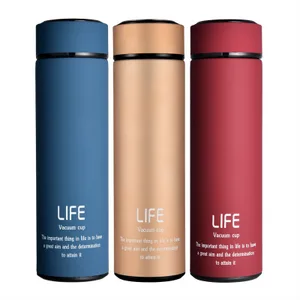 Image of D339 500ML Office Business Thermos Tea Vacuum Flask With Filter Life Letter Stainless Steel Thermal Cup