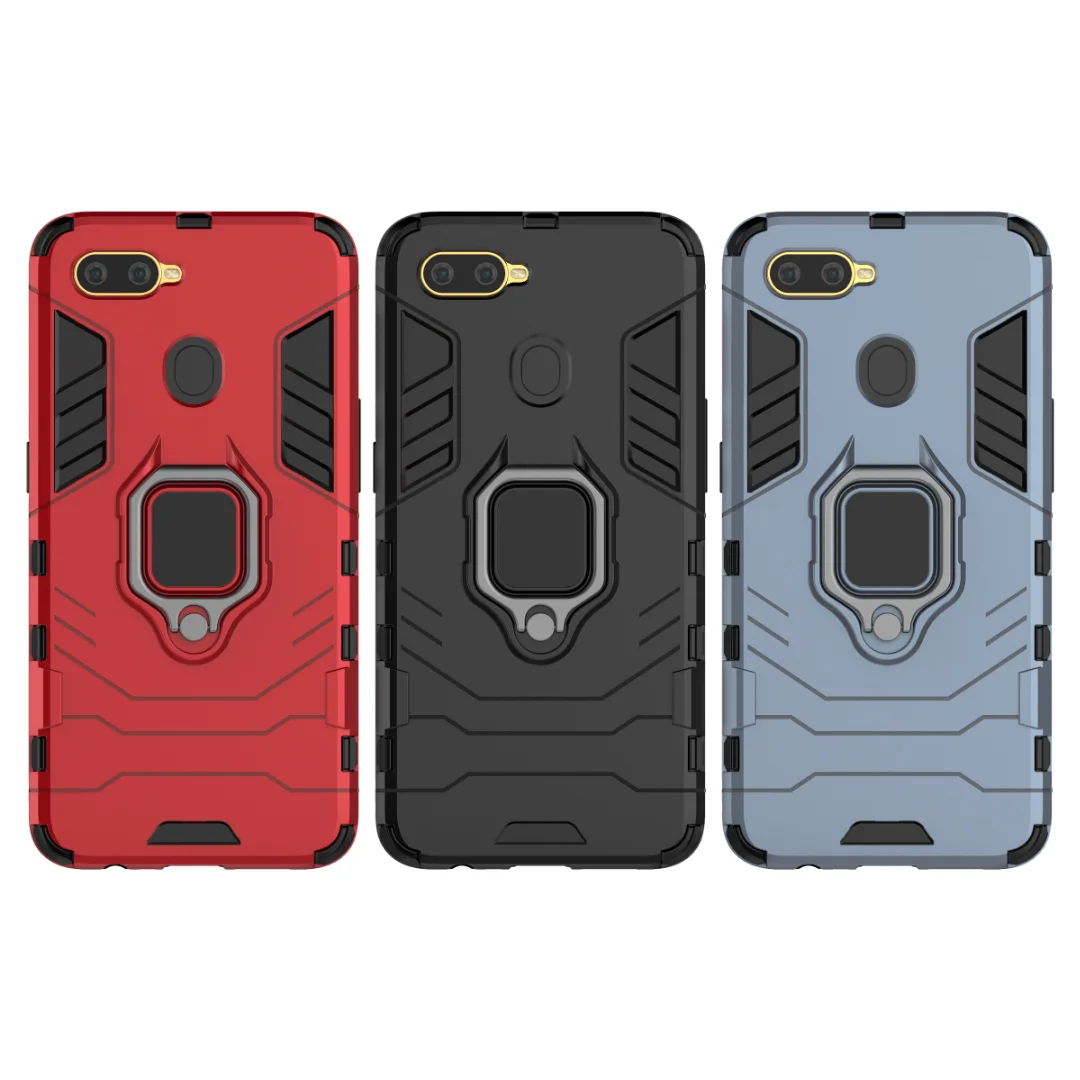 

For OPPO A7/A12 Case Shockproof Magnetic Ring Stand Cover, As pictures