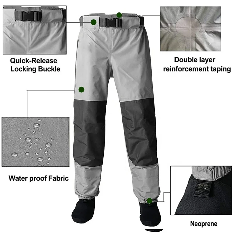 

overall high quality chest waders for men simms fishing kinder waterproof 5 lyers, Gray