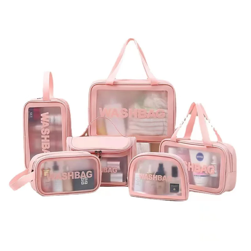 

Travel Transparent Cosmetic Bag PVC Women Zipper Clear Makeup Bags Beauty Case Make Up Organizer Storage Bath Toiletry Wash Bag