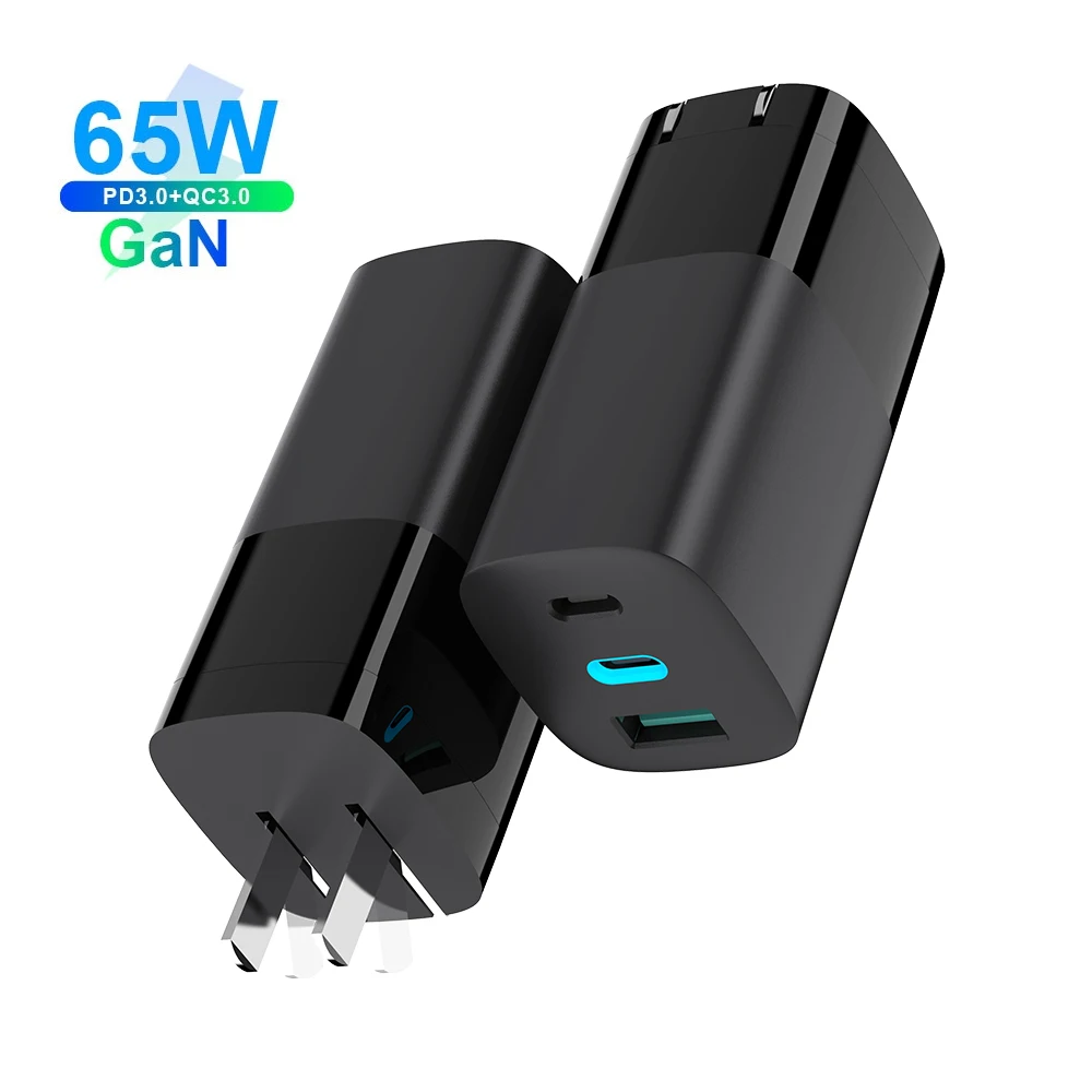 

2021 New Trending 65W GaN High Power PD Charger Mobile Phone Fast Charger 65W USB-C Power Adapter for MacBook iPad Tablet, Black, white, custom