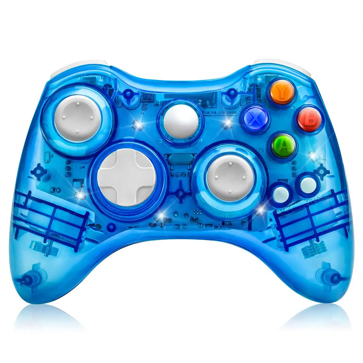

Wholesale Gamepad Wireless Controller Joystick For 360/PC Games, Clear bule