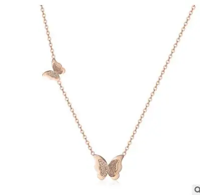 

cute lovely aminimal design micro pave cz 2pc butterfly charm necklace trendy women jewelry, Gold,silver,black