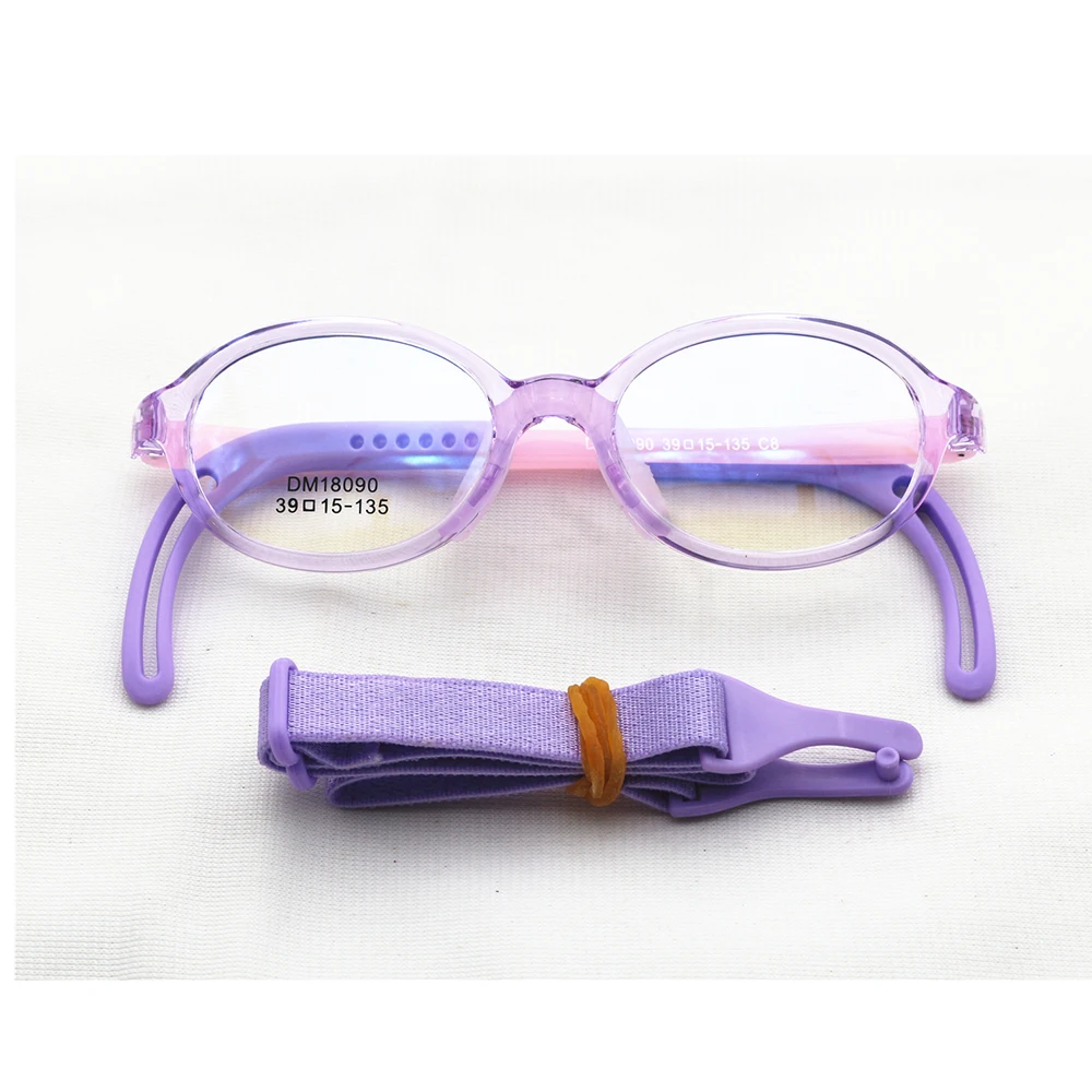 

DM18090 Korea Tomato Eyewear with strap TR90 Silicon Small Optical Eyeglass Frame Kids, 6 colors