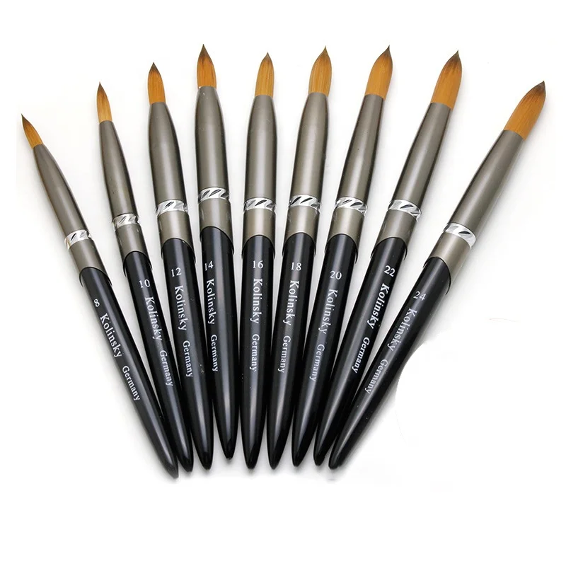 

Kolinsky Nail Brush Crystal Pen Pure Kolinsky Hair Acrylic Round Nail Brush Size 4/6/8/10/12/14/28 Nail Tool 2021, Pink