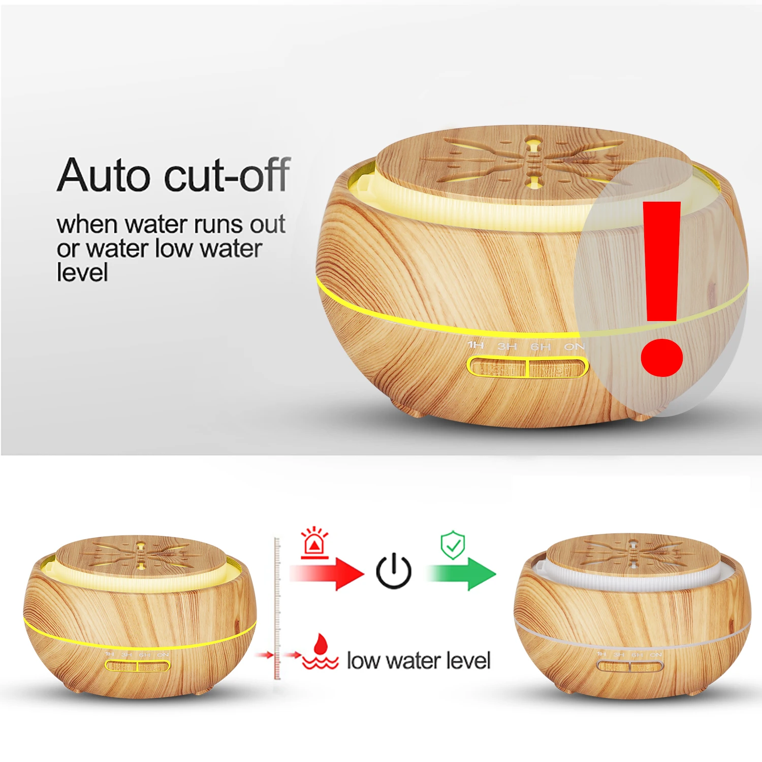 400ml electric essential oil diffuser wood grain diffuser humidifier essential oil diffuser