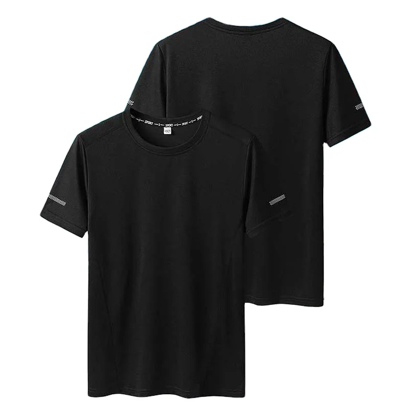 

Summer Fashion Quick Dry Breathable Men Casual T-shirt Solid Color Simple Round Neck Shirts Plus Size Loose Short Sleeve Tops