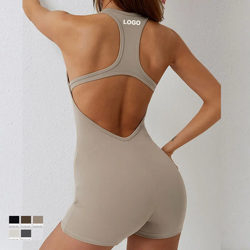 

New Styles Women Sportswear Slim Fit Workout Clothing One Piece Jumpsuit Butt Lifting Spandex Yoga Wear