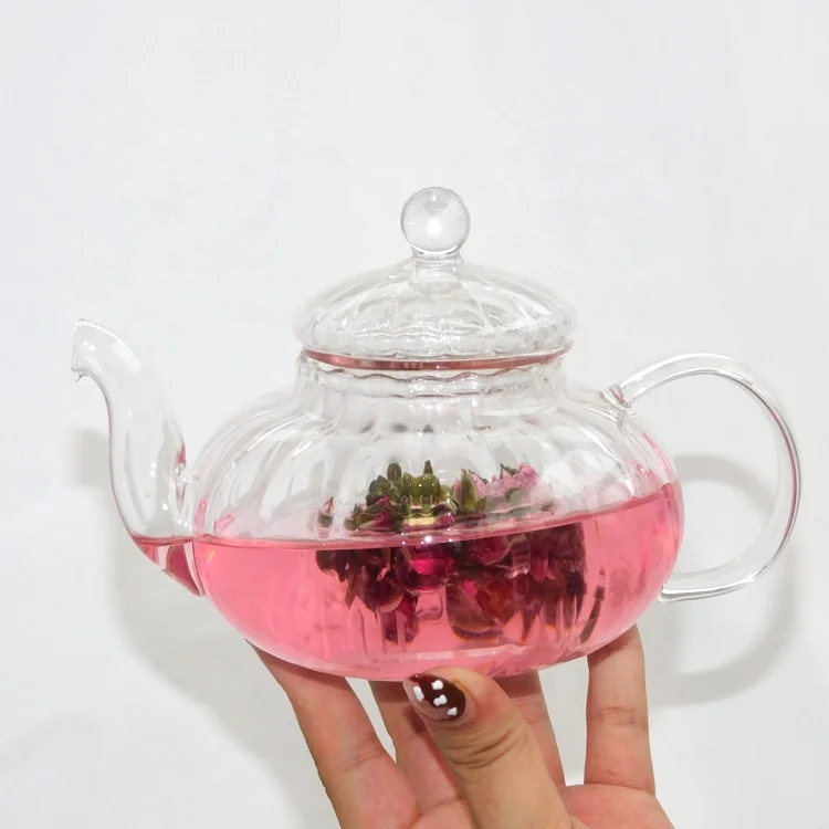 

Hand-Blown Food Grade High Borosilicate Glass Teapot With Infuser, Customized