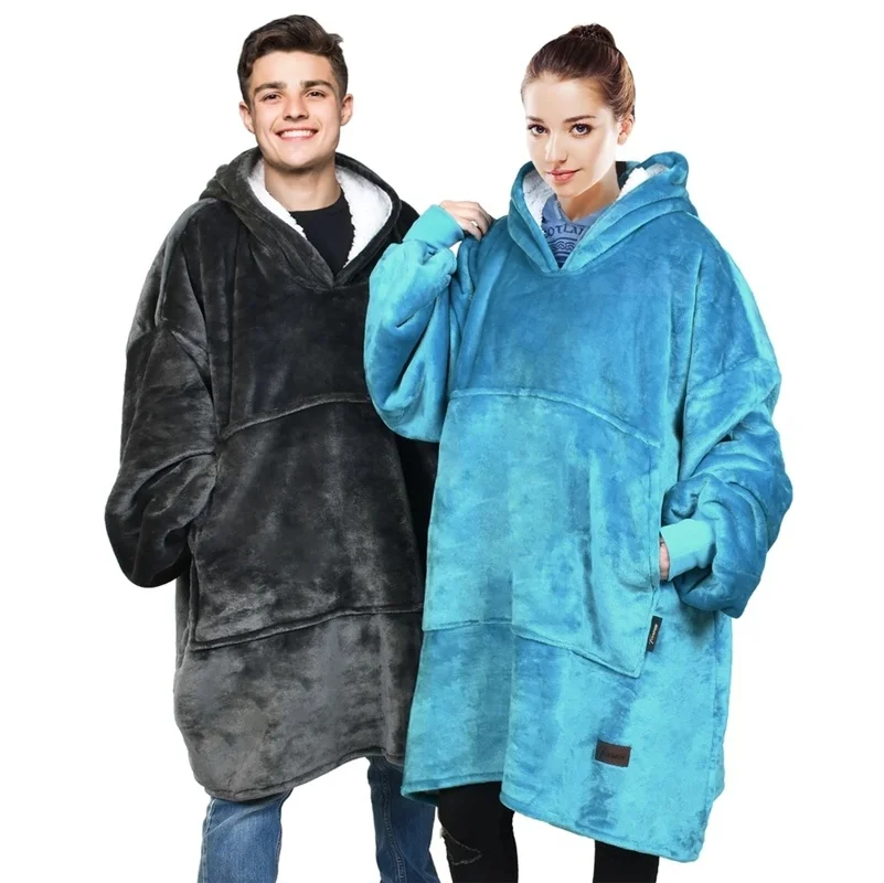 

Comfortable Fleece Hoodie Blanket Sherpa Giant Big Hooded Sweatshirt Blanket Hoodie Oversized Ultra Plush Woven Oval Warm