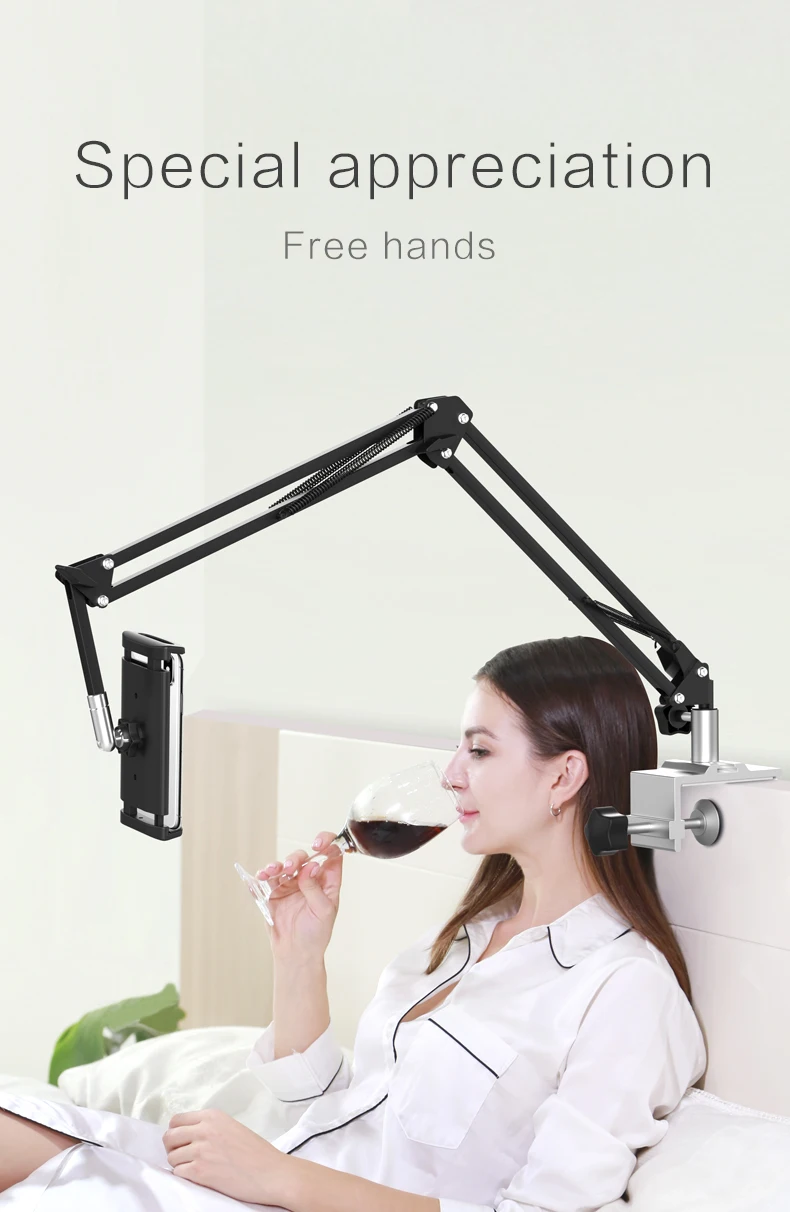 Adjustable Portable Universal Long Arm Lazy bed desk Tablet Stand Holder for iphone iPad Kindle iPhone Samsung Tab