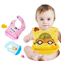 

Snap button adjustment Baby food pocket waterproof detachable baby bib child bib drool