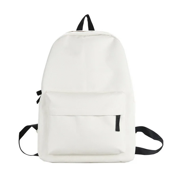 

Large-capacity backpack Korean version of the simple girl small fresh ins wind shoulder bag high school college student bag, White