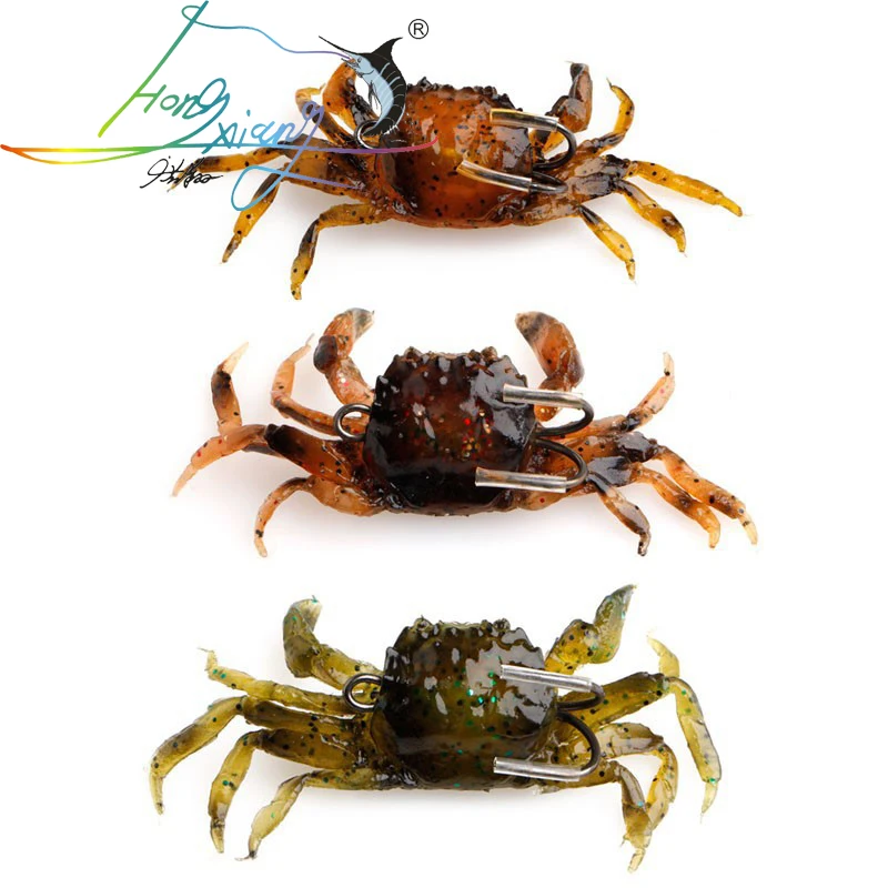 

Silicone Road Bait 3D Simulation Crab Bait With Hook Sea Fishing Bait Tackle Soft Lure