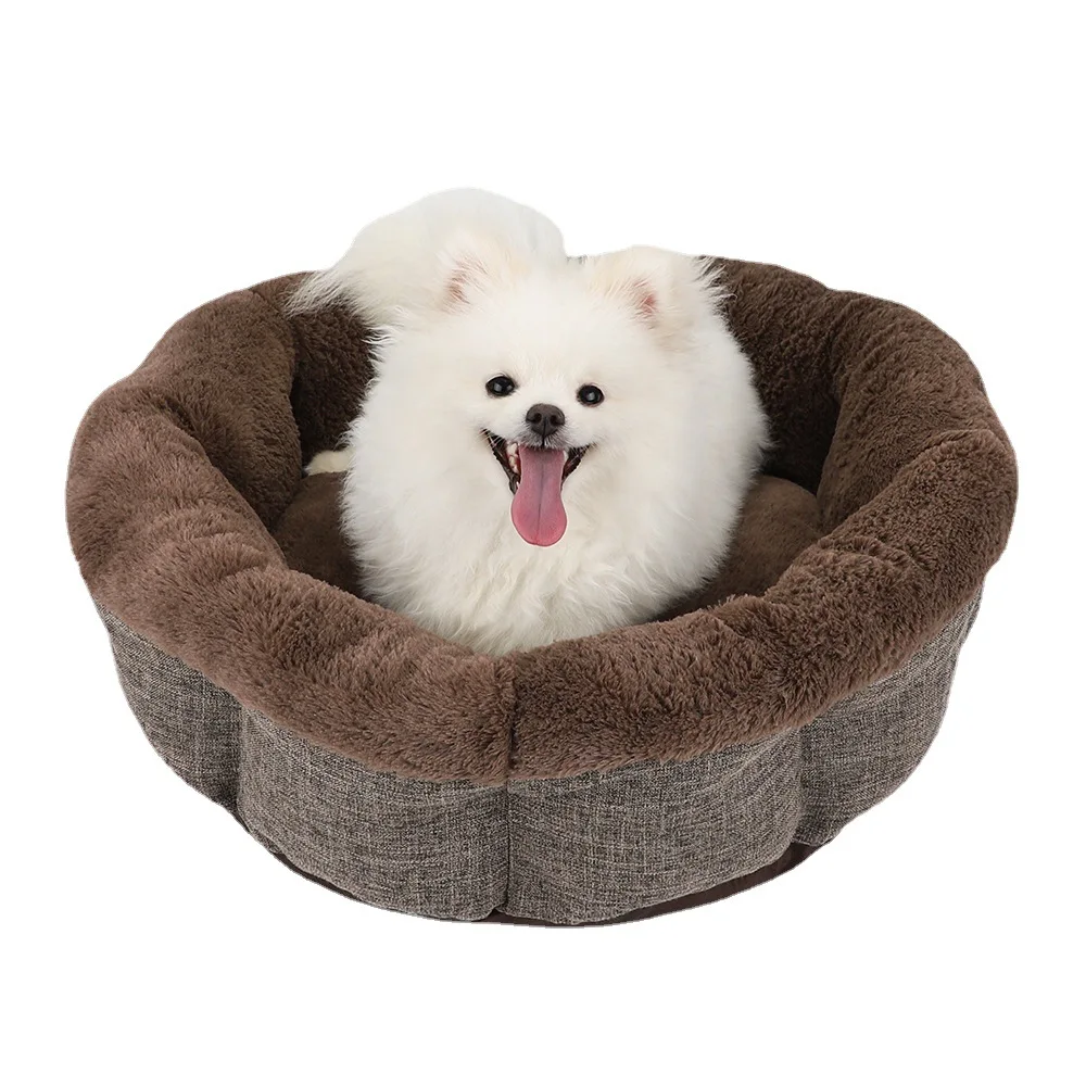 

Custom Fluffy Plush Round Eco Friendly Luxury Sofa Cat Bed