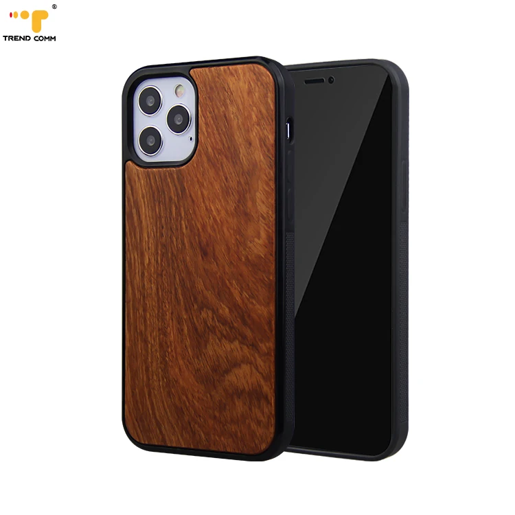 

Unique Blank Natural Bamboo Wooden + TPU Resin Phone Case For iPhone 12