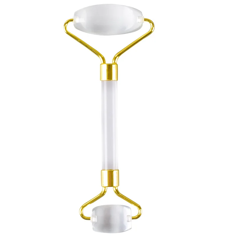 

Factory Direct facial massager Clear quartz massage tool White roller