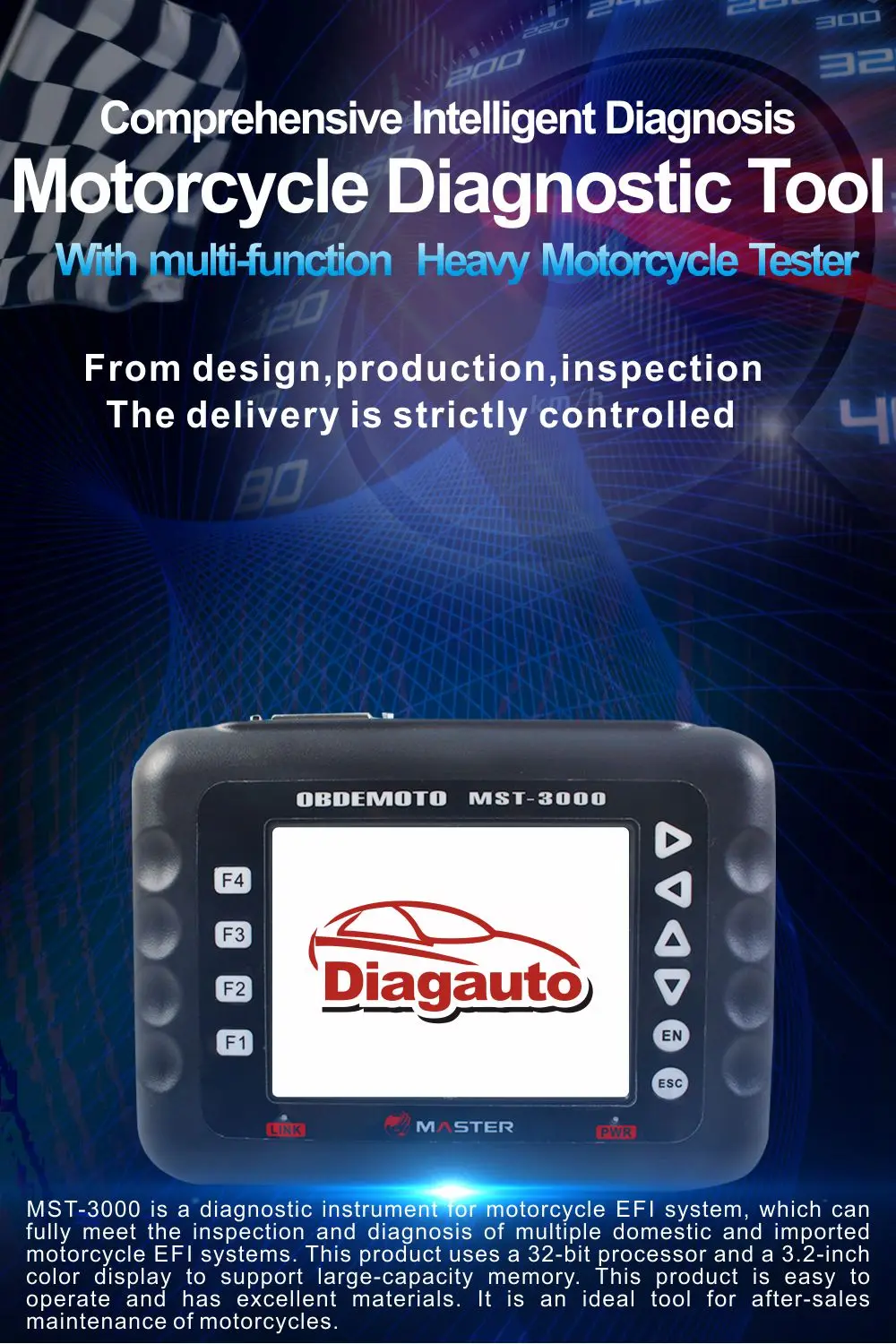 MST3000 Asian Version Motorcycle ECU Reset Scanner MASTER MST-3000 Motorbike Ecu Fault Code Reader Motor Bicycle Diagnostic Tool