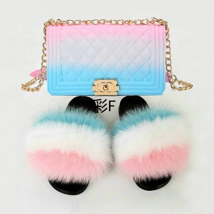 

Slippers fur real faux fur slides slippers bedroom furry shoes women slippers, Pink,yellow,white,black,green,or custom