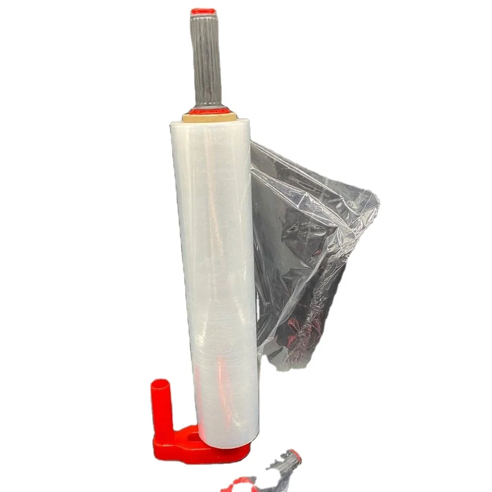 

lightweight plastic wrap strength film dispenser red color rubber handle for wrap strength film carry for take