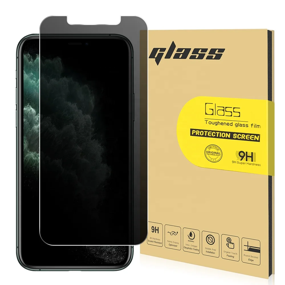 

Amazon 0.33mm Screen protector Privacy 9H protection Glass 3D Tempered Glass for iphone 11Por Max 6.5 Japam Asahi Glass