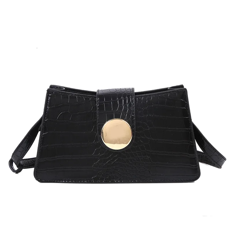 

KL110 41 PU Leather Women's Bag Crocodile Pattern Handbag Belt Shoulder Bag Handbags