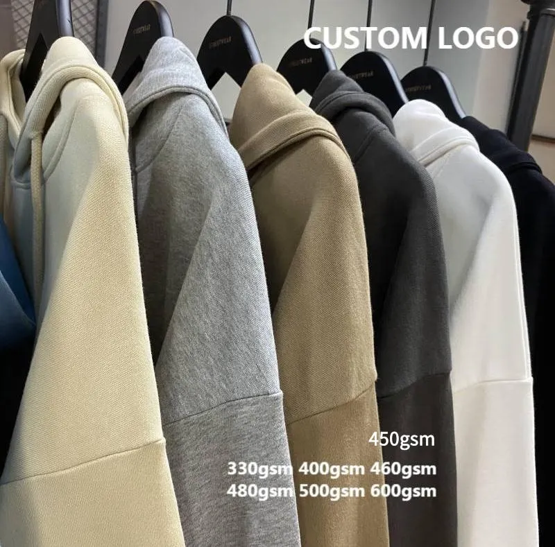 

Wholesale Custom Print Embroidered Logo Cotton Blank Hoodies Oversized Plain Women's Men's Unisex Hoodies French Terry Hoodies, Any colors as per customer's requirement