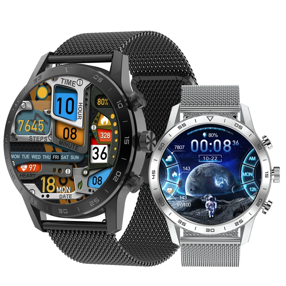 

SENBONO DT70 454*454 HD Screen Men Smart Watch Custom Dial Call Watch ECG Wireless Charging KK70 IP68 Waterproof Smartwatch Men, Black silver