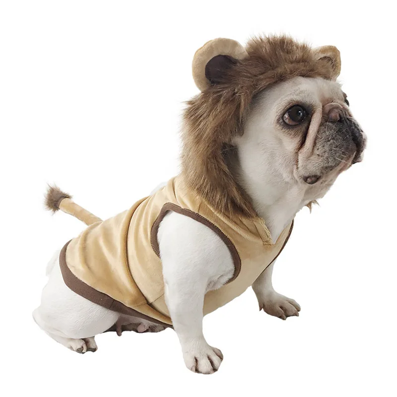 

Spring/Autumn Cute Lion Animal Clothes Pet Cat Puppy Dog Costume, Brown