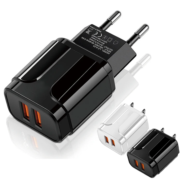 

Wholesale OEM UK US EU 2.4A Travel Charger USB Mobile Charger for Iphone samsung Universal USB Wall Charger
