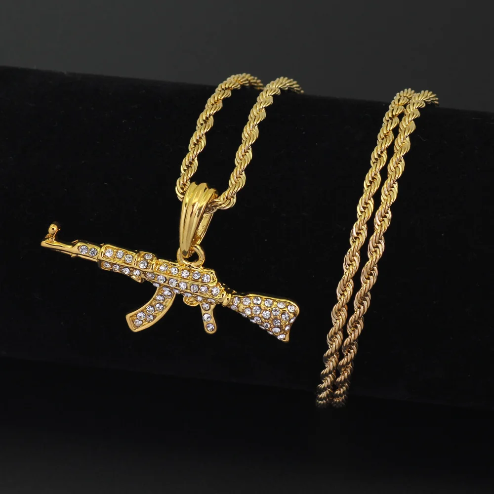 

custom classic necklace jewelry purchasing agentwholesale hip hop alloy AK gun men women necklace pendants jewelry gift