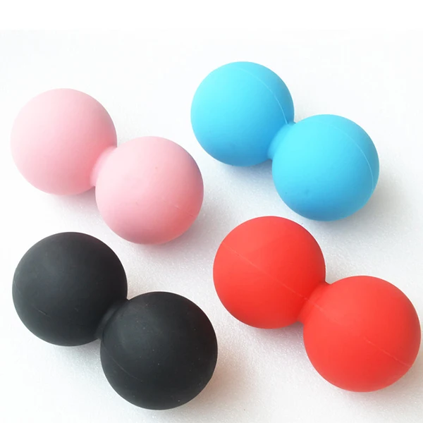 

Durable Peanut Ball Massager Yoga Sport Fitness Ball Therapy Custom Printing or Engraved logo Silicone Peanut Massage Ball, Black, red blue, pink, orange, green and many colors can be done