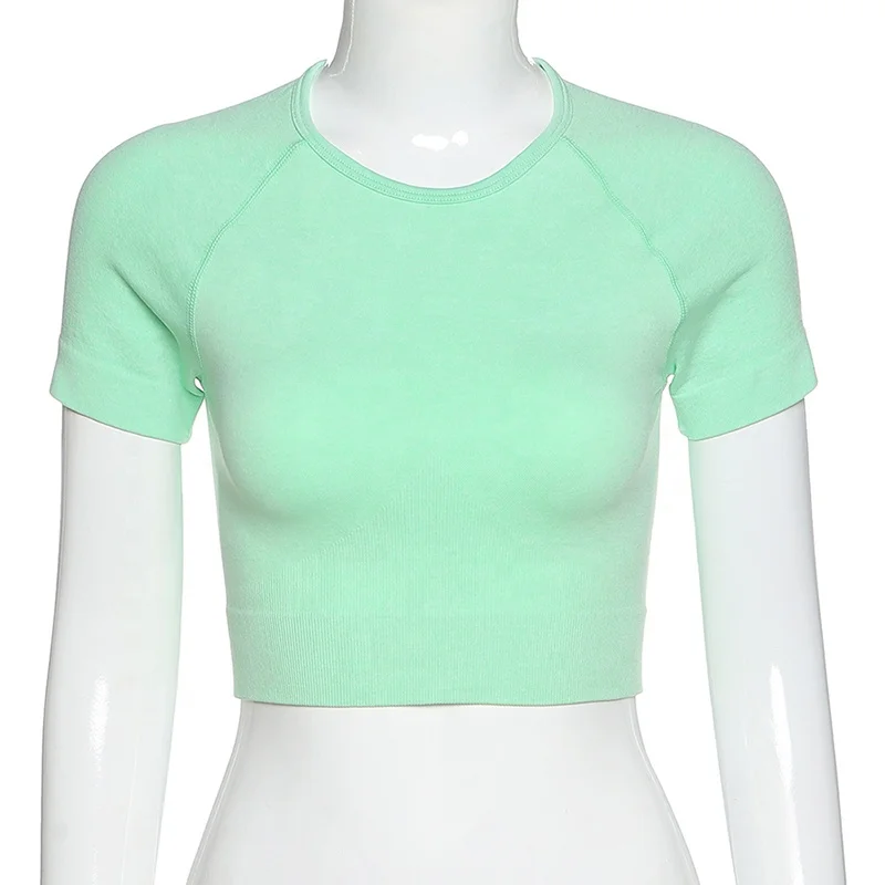 

2021 2PCS Yoga Set High Waist Fitness Sports Suit Leggings Sports Long Sleeve Crop Top Running Gym Leggings