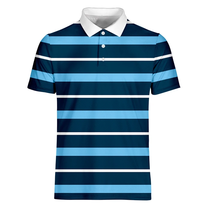 

Sublimation dye color short sleeve polos wear high quality mens fashion striped golf shirt, Custom color