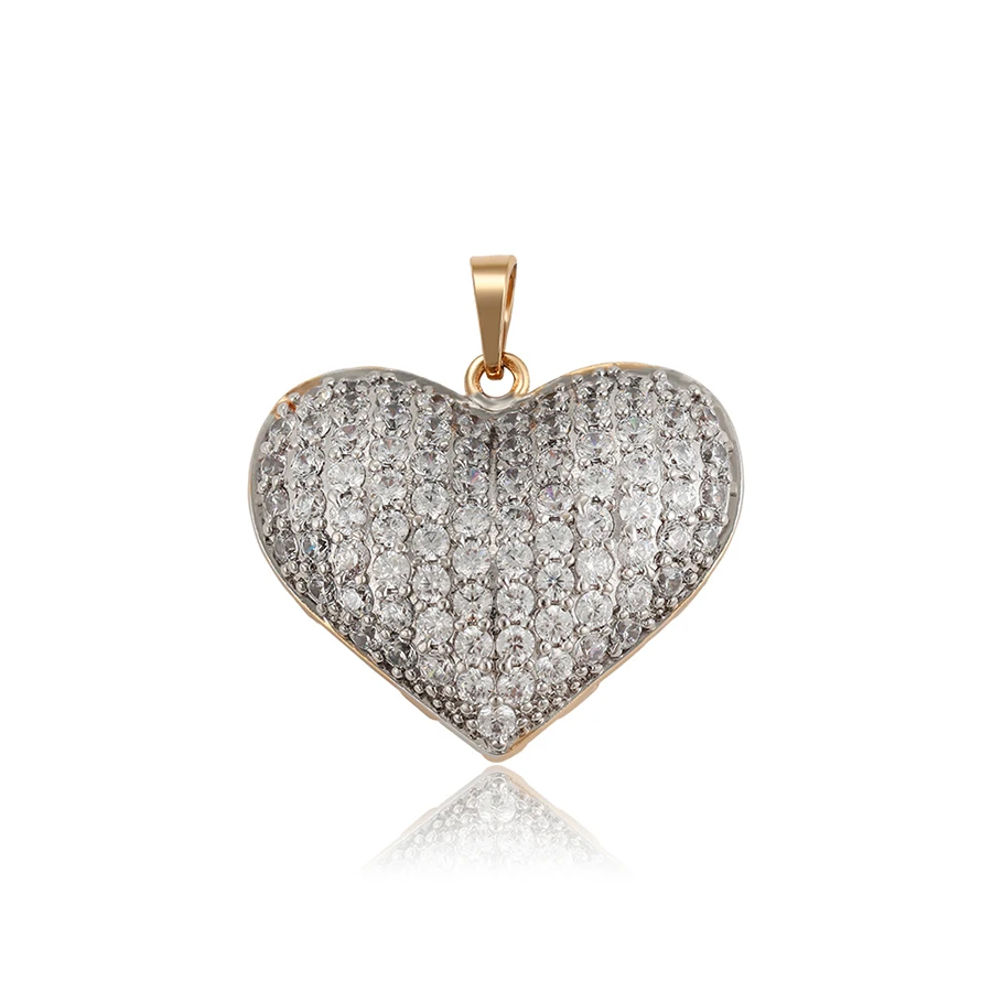 

33367 xuping Elegant two-color zircon heart shape pendant