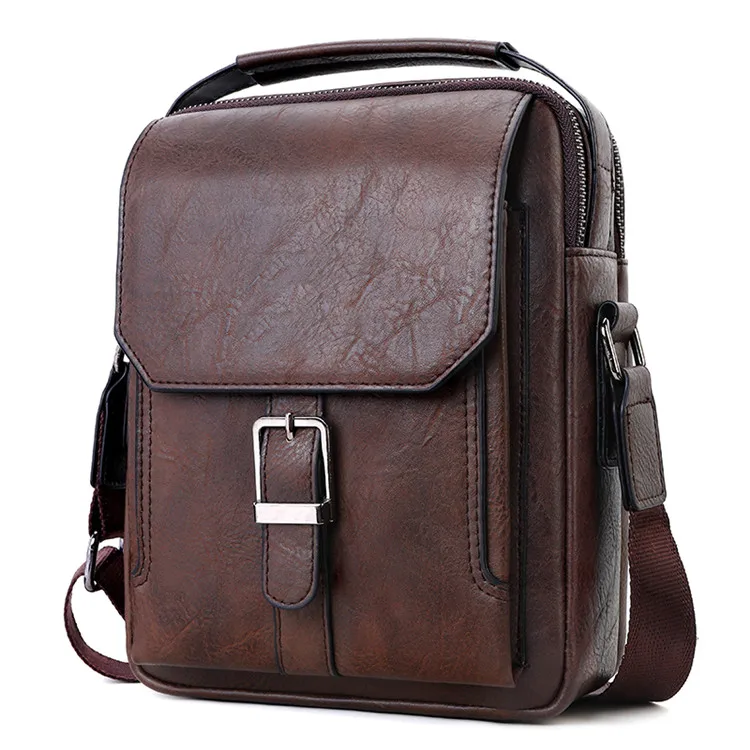 

2022 New Product Wholesale Japanese Style Men Messenger Bag High Capacity PU Leather Custom Brand Logo Handbag Shoulder Bag