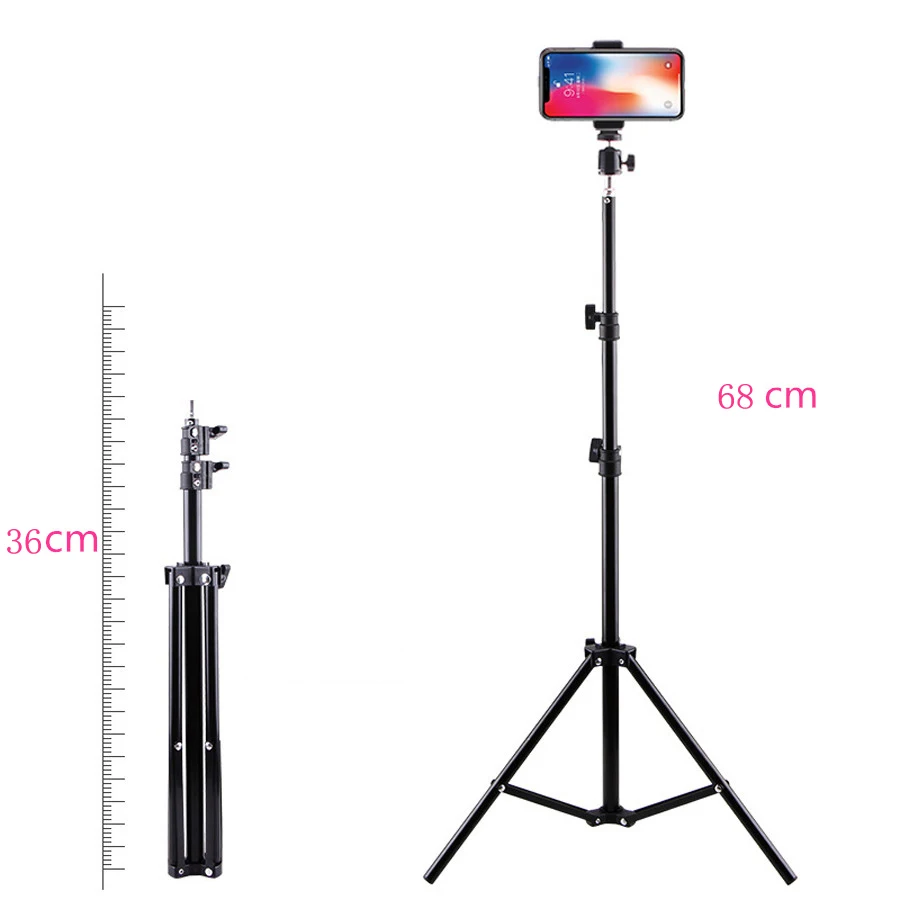 

56cm Light Stand Tripod Studio Video Flash Umbrellas Reflector Lightweight For Digital Camera, White/black