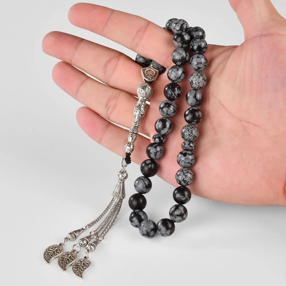 

YS325 Factory Wholesale High Quality Custom Made Islamic Muslim 33 Tasbih Prayer Beads Muslim Snowflake Stone Rosary