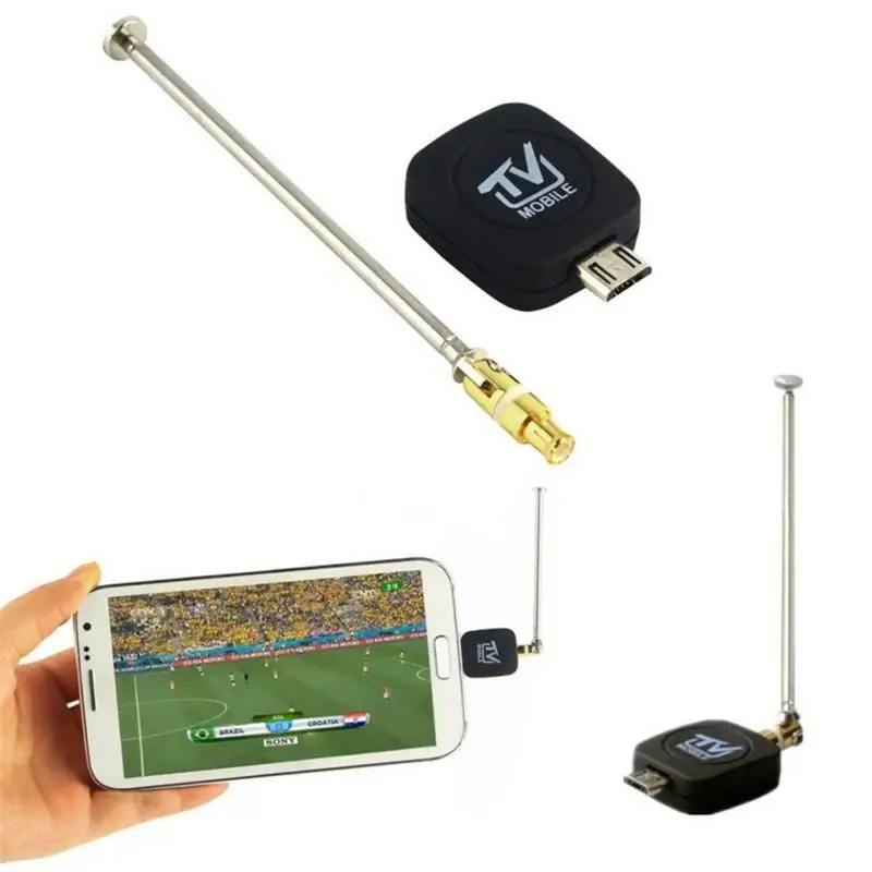 

2018 HDTV Mini DVB-T Satellite TV Receiver Tuner Mini Black Antenna For Android Tablet Smartphone Dropship