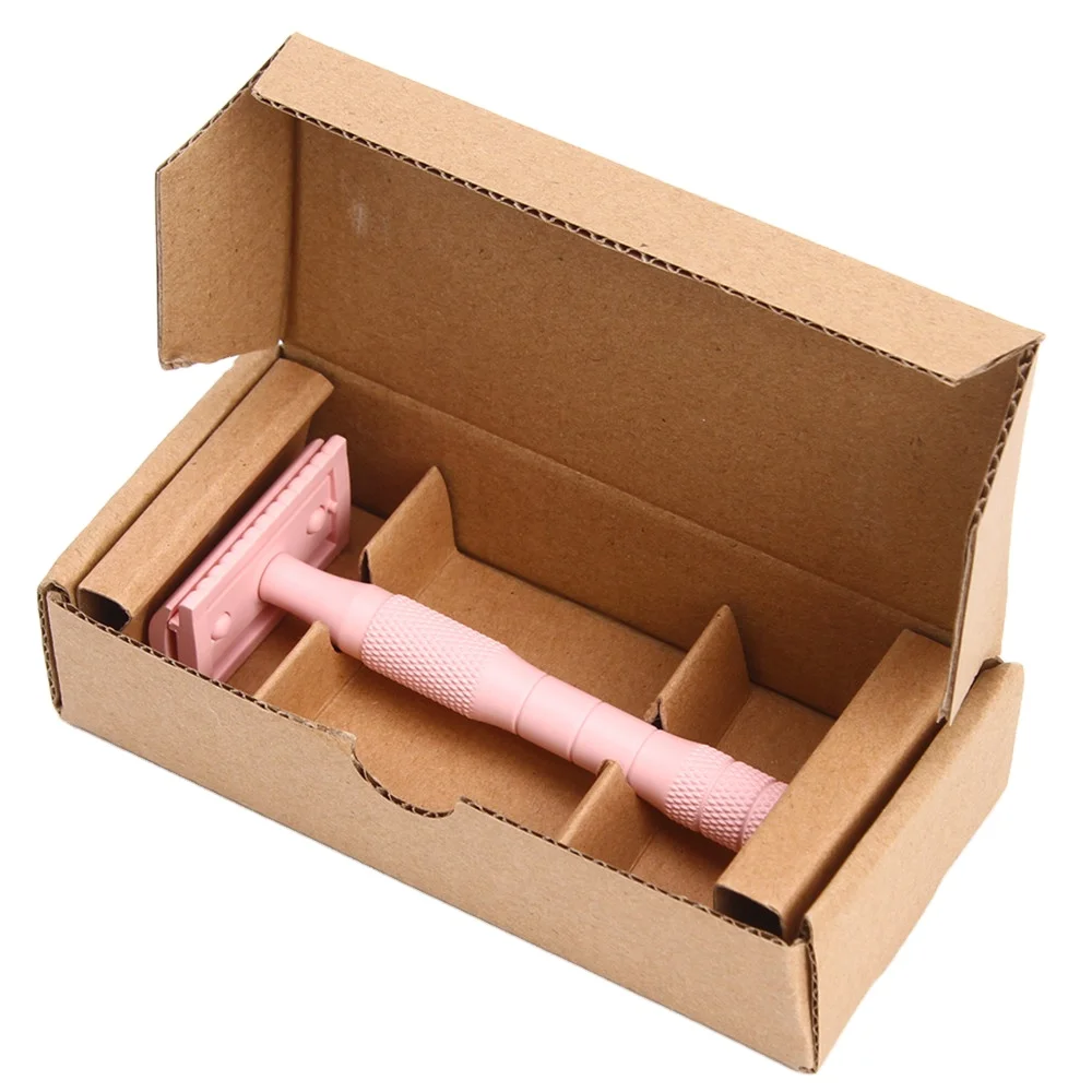 

OEM spot high quality pink brass safety razor with package free of shipping cost