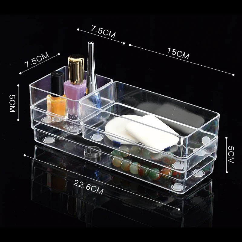 popular  kitchen use clear   organizer food container set plastic drawer organizer set