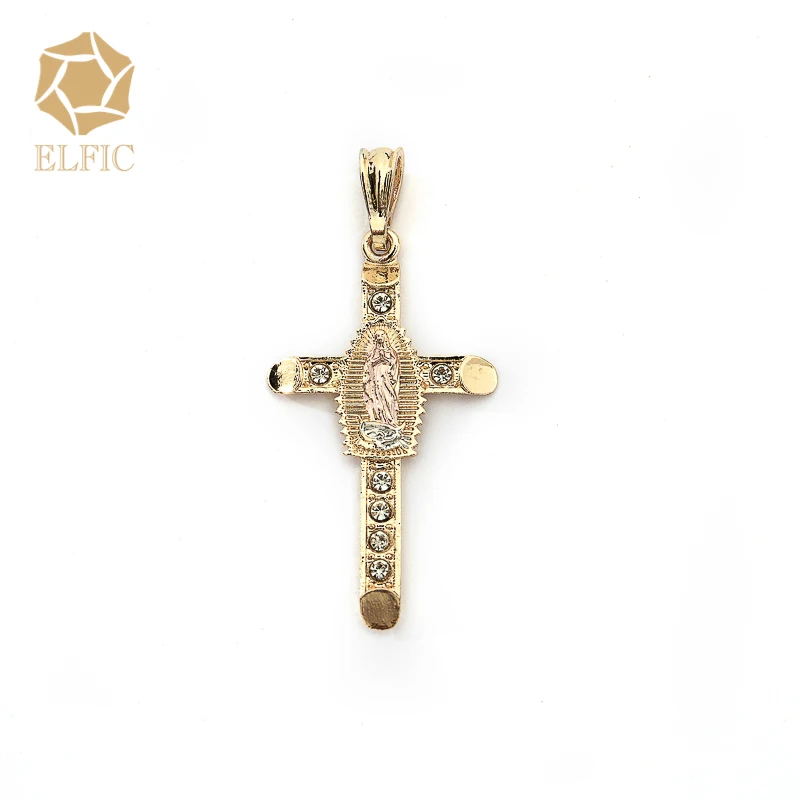 

Elfic Religion Jewelry Necklace Gift Charms Virgin Mary Cross Pendant Accessories