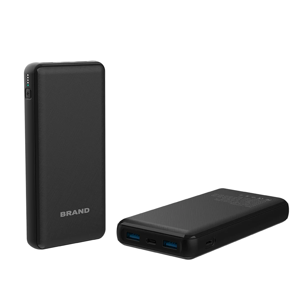 

High Capacity 24000mAh Power Bank Dual 20W USB Output QC 3.0 PD Fast Charger Powerbank for Laptop, Black, custom