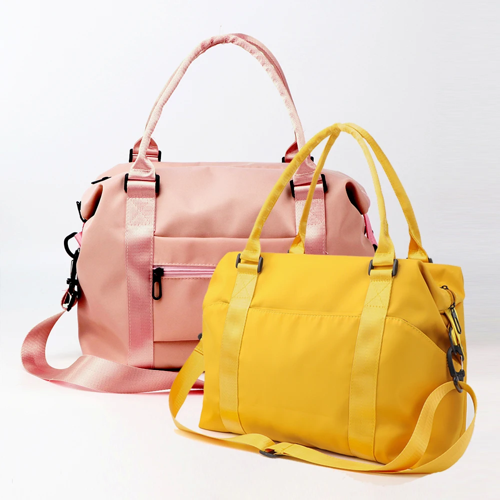 

Private Lable Women Handbags Custom Ladies Purses Nylon Spend The night Bag Wholesale Girls Pink Duffle bag