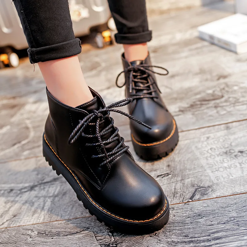 

new designer motorcycle winter ladies platform pu luxury shoes boots for women