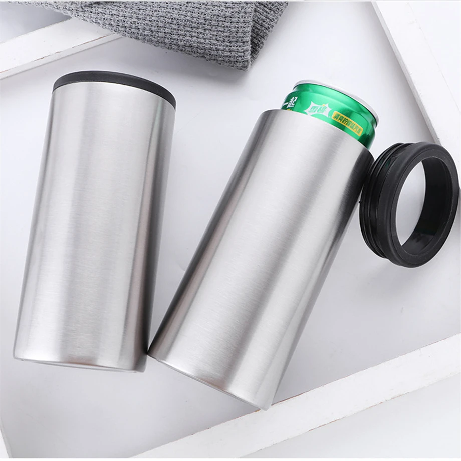 

Slim Beer 12oz Double Wall Vacuum Insulated Slim Holder Stainless Steel Insulated Can Cooler Cans Bottles