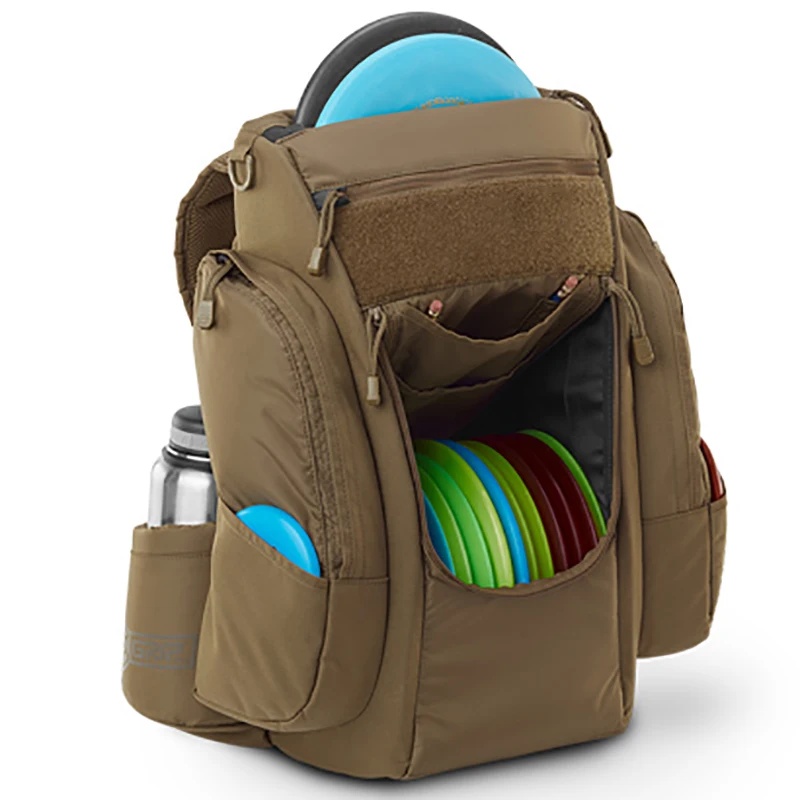 

Disc golf backpack grip EQ BX series disc golf bag expanding side pockets