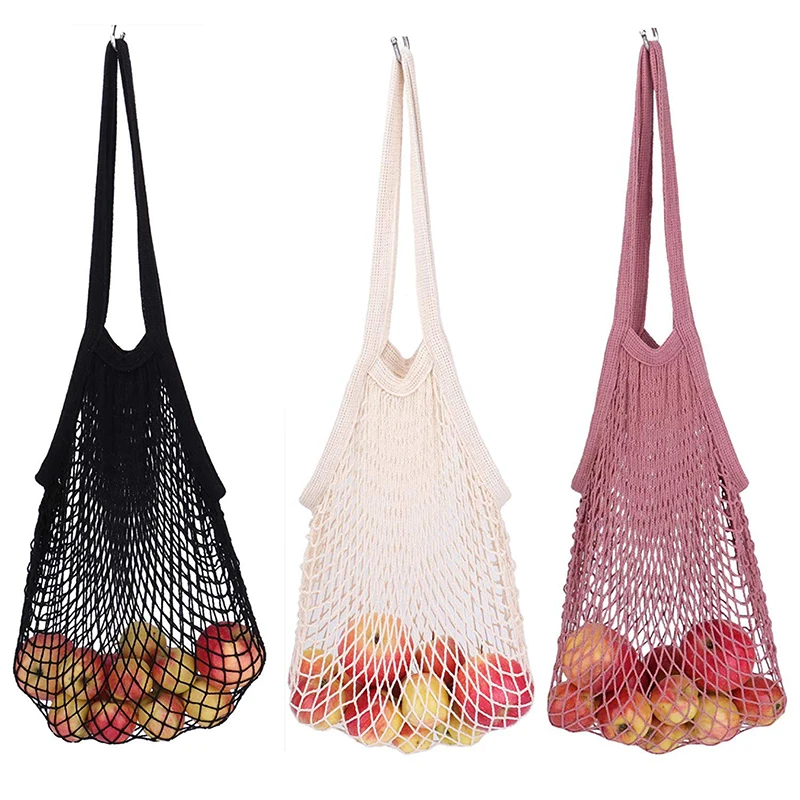 

Reusable Grocery Cotton Produce Mesh Bags Ecology Market String Net Shopping Tote Bags, Natural,or customized color