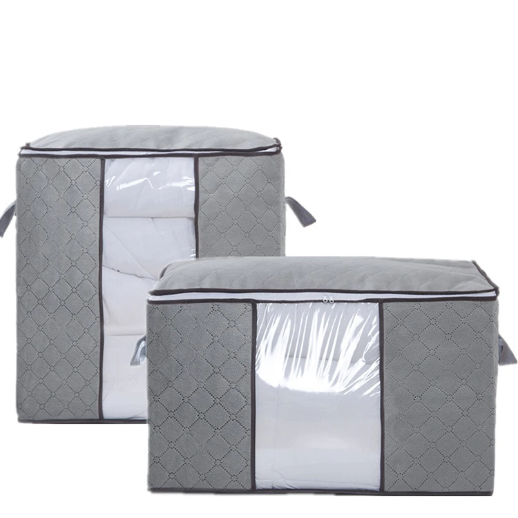 

Waterproof travel zipper foldable underbed clothes quilt fabric organizer storage bag, As pictures